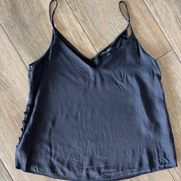 Massimo Dutti strappy black, button sides cami size small - Picture 1 of 8